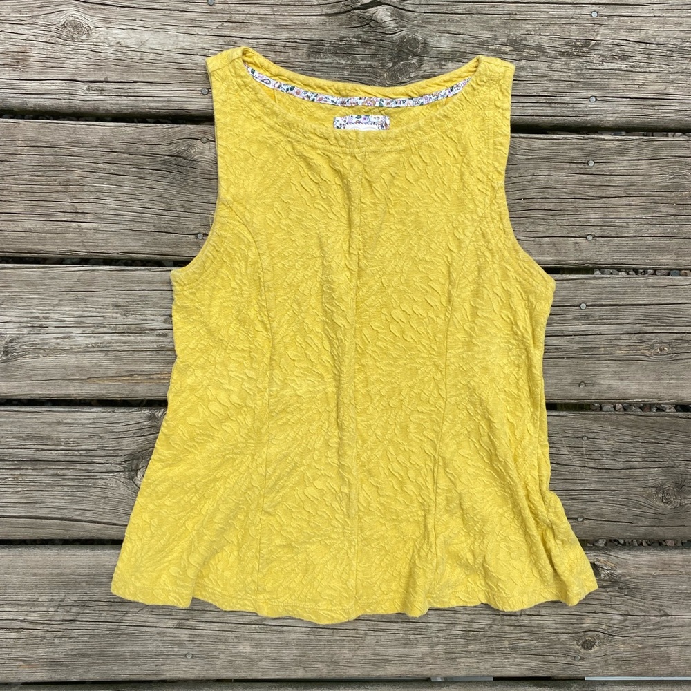 Anthropologie Postmark Sleeveless Floral Embossed Peplum Tank Top | Size S